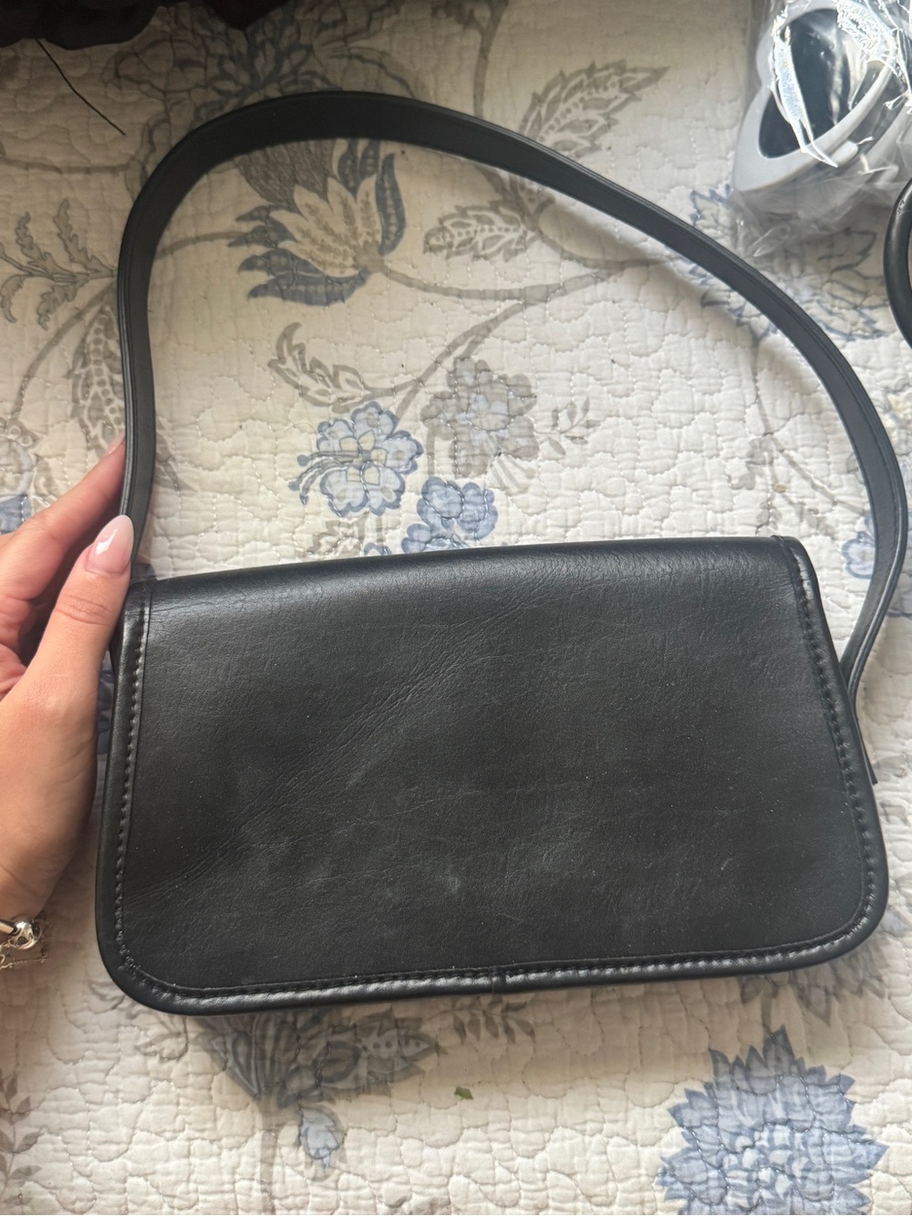 Brandy Melville Black Leather Shoulder Bag
